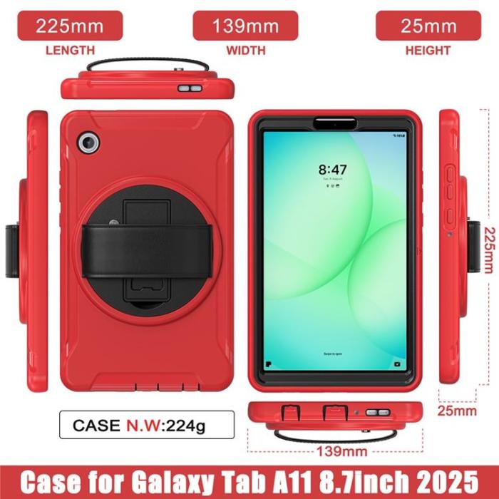 A-One Brand - Galaxy Tab A11 Mobilskal Rotary Kickstand med Handrem