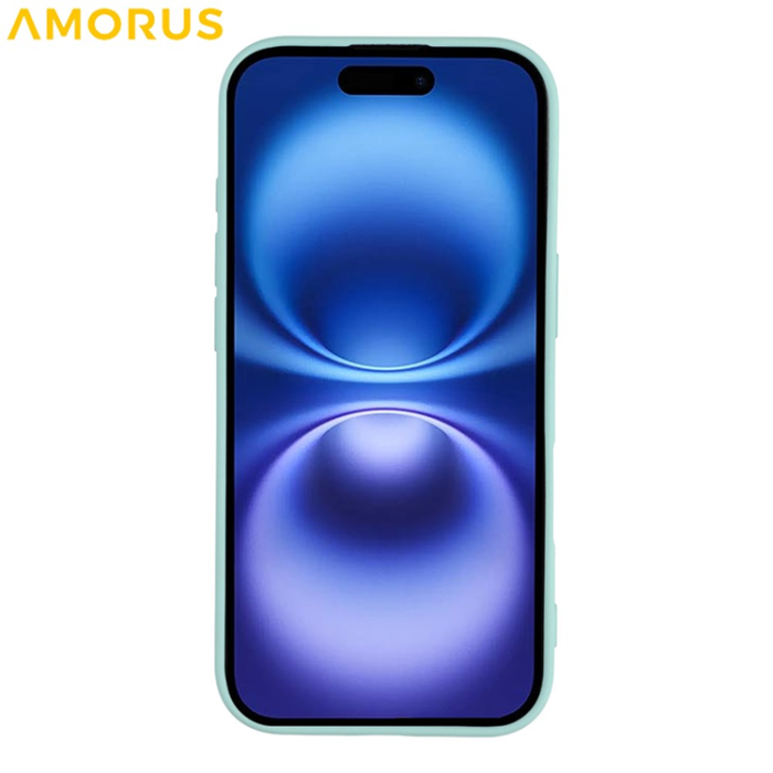 Amorus - AMORUS iPhone 17 Mobilskal Precise Cutouts TPU Fiber - Babyblå