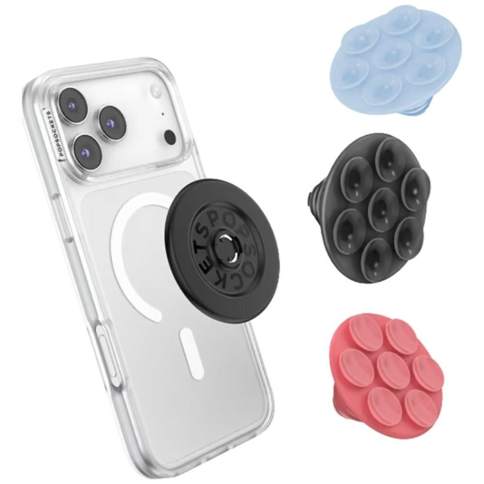 PopSockets - PopSockets PopTop Translucent Suck-Up Mobilgrip och Stativ - Svart