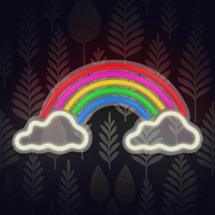 Forever Light - Forever Light LED Neon PLEXI RAINBOW ON CLOUDS - Flerfärgad
