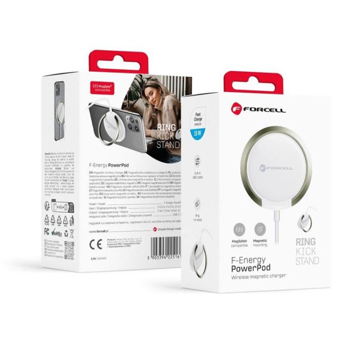 Forcell - Forcell Magsafe Induction Laddare Med Stand - Vit