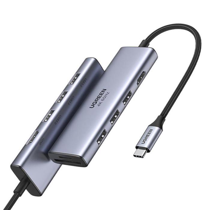 Ugreen - Ugreen 6in1 Multifunktionell USB-C HUB Till HDMI - Grå