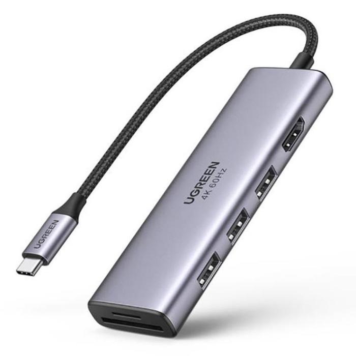 Ugreen - Ugreen 6in1 Multifunktionell USB-C HUB Till HDMI - Grå