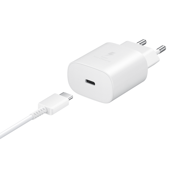 Samsung Reseväggladdare 25W USB Typ-C + Kabel USB Typ-C 1m - Vit | 505295 | AlltMobil