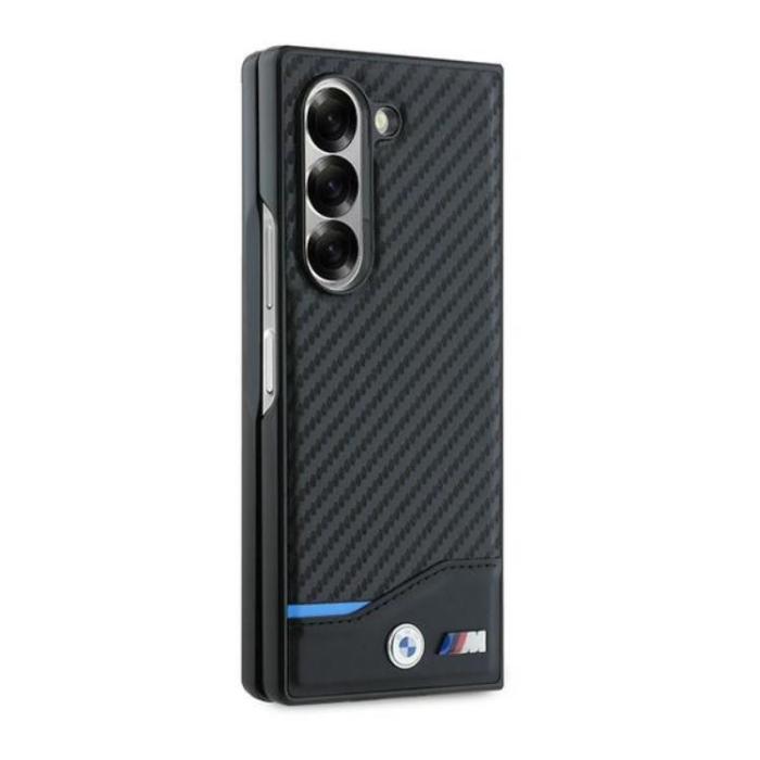 BMW - BMW Galaxy Z Fold 6 Mobilskal MagSafe Läder Carbon - Svart