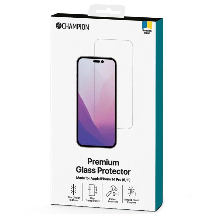 Champion - CHAMPION iPhone 14 Pro Härdat Glas Skärmskydd
