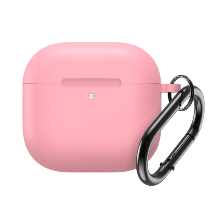 OEM - Airpods 4 Skal Silikon med Carabiner - Rosa