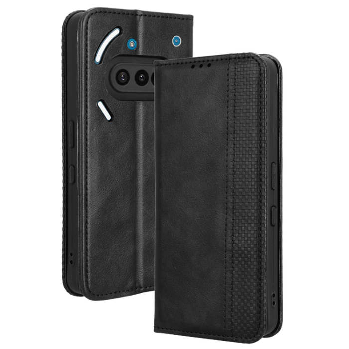 A-One Brand - Nothing Phone (3a) Plånboksfodral Retro Kickstand - Svart