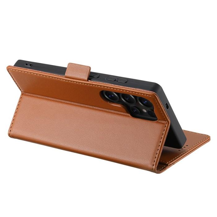 N.BEKUS - N.BEKUS P3 För Samsung Galaxy S26 Ultra Fodral PU Läder - Brun