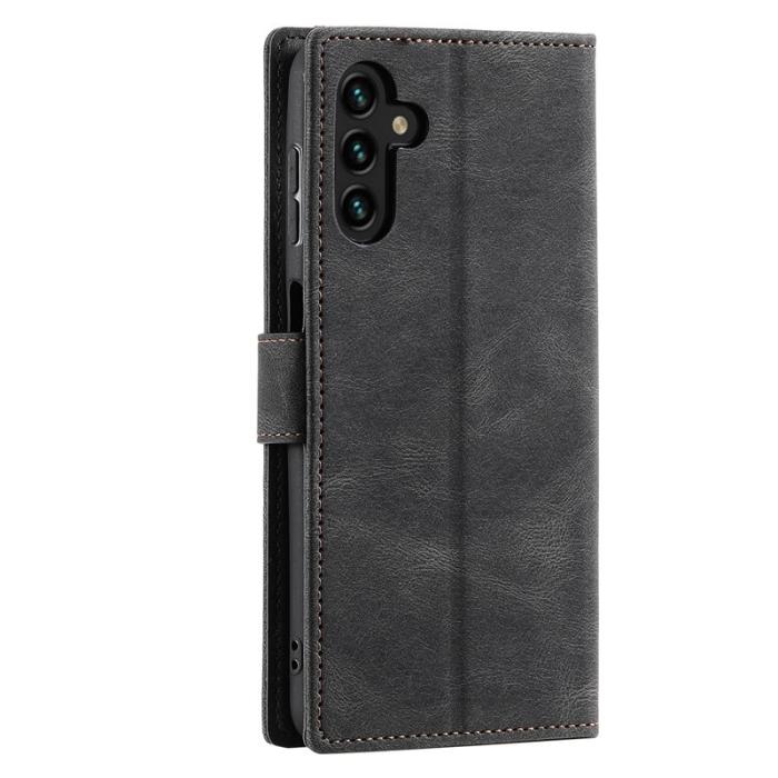 OEM - Samsung Galaxy S26 Fodral Äkta Läder Splicing Stitching - Svart