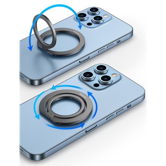 BASEUS - Baseus Halo Magnetisk Ringhållare Telefonställ - Silver