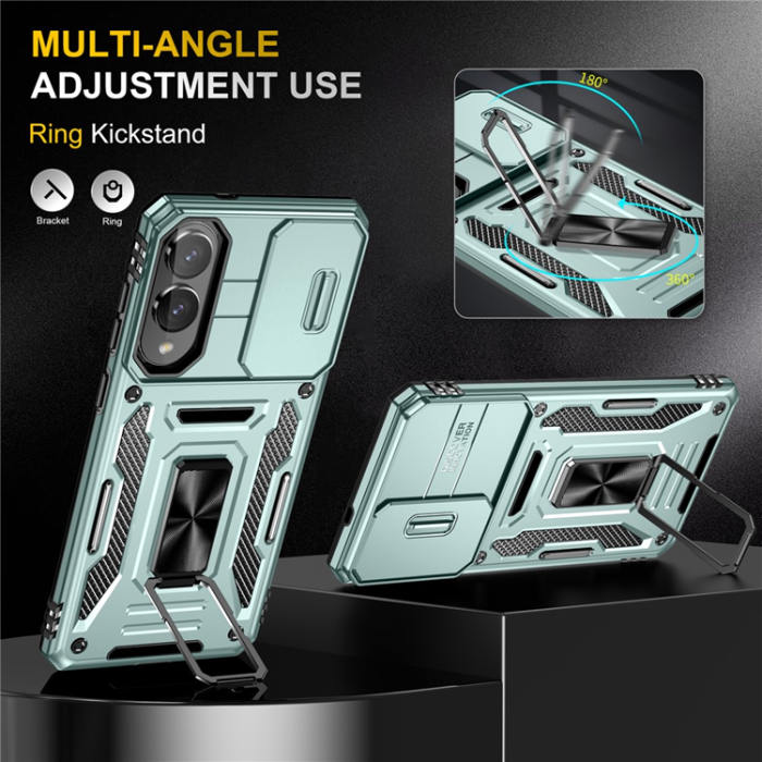 A-One Brand - Galaxy S25 Edge Mobilskal Kickstand Slide - Grön
