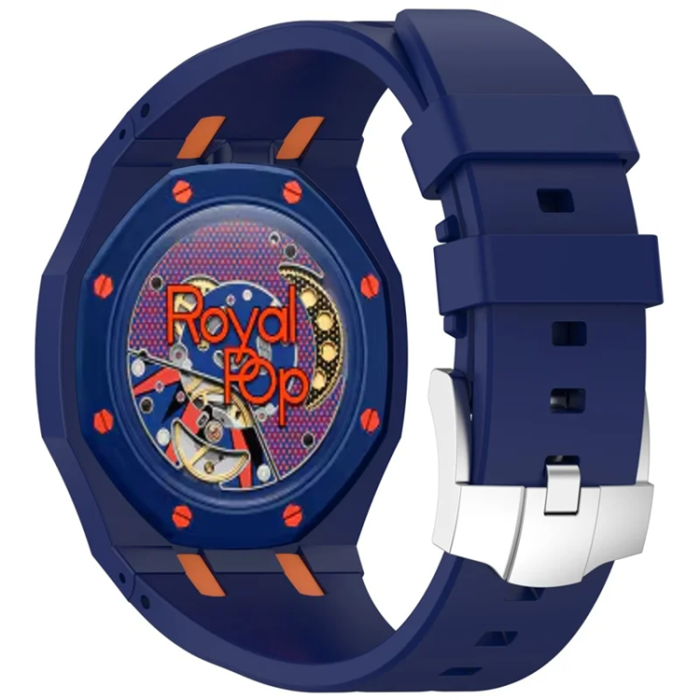 A-One Brand - Swatch Royal Pop Silikonarmband - Mörkblå/Orange