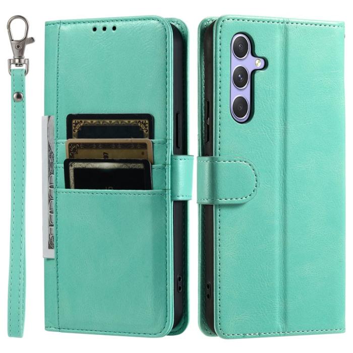 OEM - Samsung Galaxy S26 Plus Skal PU Läder 6 Kortfack - Mintgrön