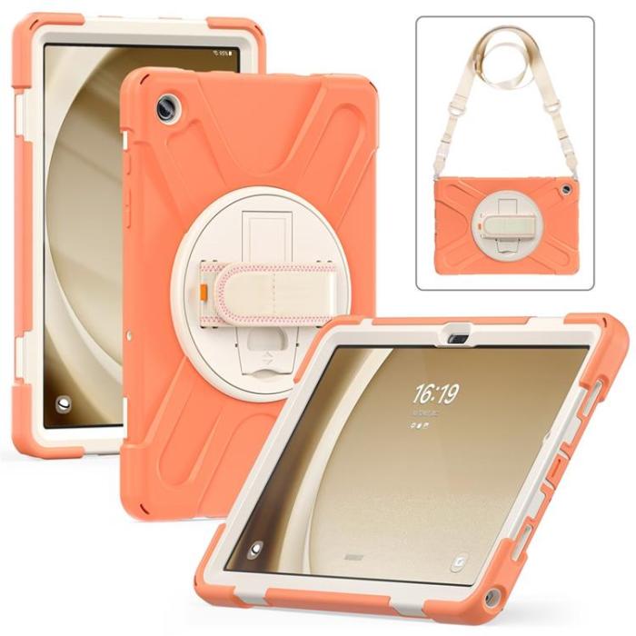 A-One Brand - Galaxy Tab A9 Plus Skal Kickstand Handrem Med Axelrem - Orange