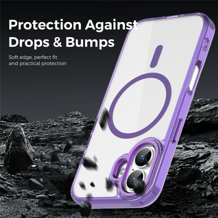A-One Brand - iPhone 17 Mobilskal MagSafe TPU+PC Transparent - Lila