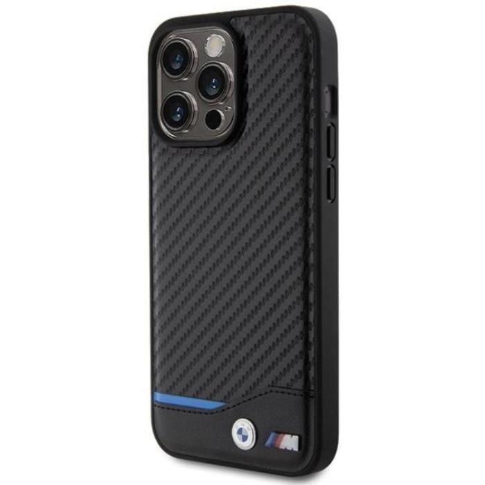 BMW - BMW iPhone 15 Pro Mobilskal Läder Carbon - Svart