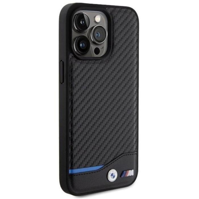 BMW - BMW iPhone 15 Pro Mobilskal Läder Carbon - Svart