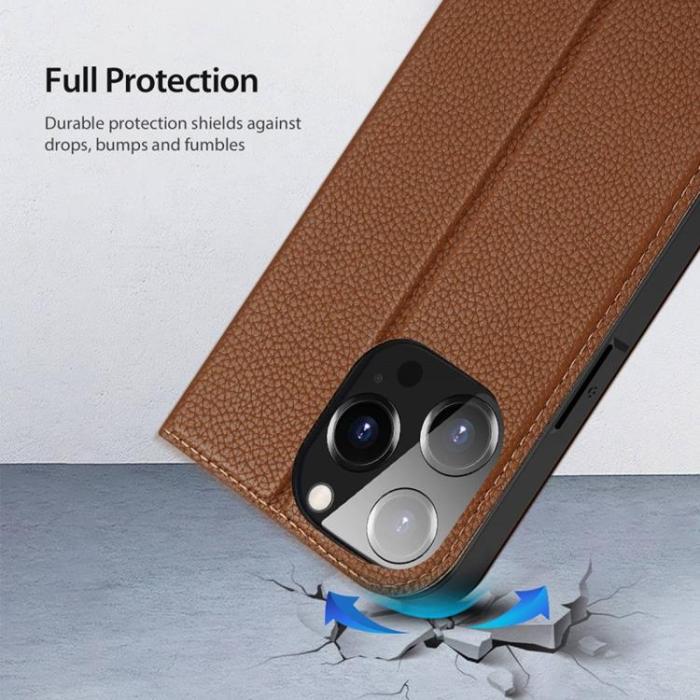 Dux Ducis - Dux Ducis iPhone 14 Pro Max Plånboksfodral Skin X2 - Brun