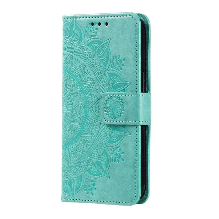 OEM - Samsung Galaxy S26 Plus Plånboksfodral Imprinted Totem Konstläder - Mintgrön