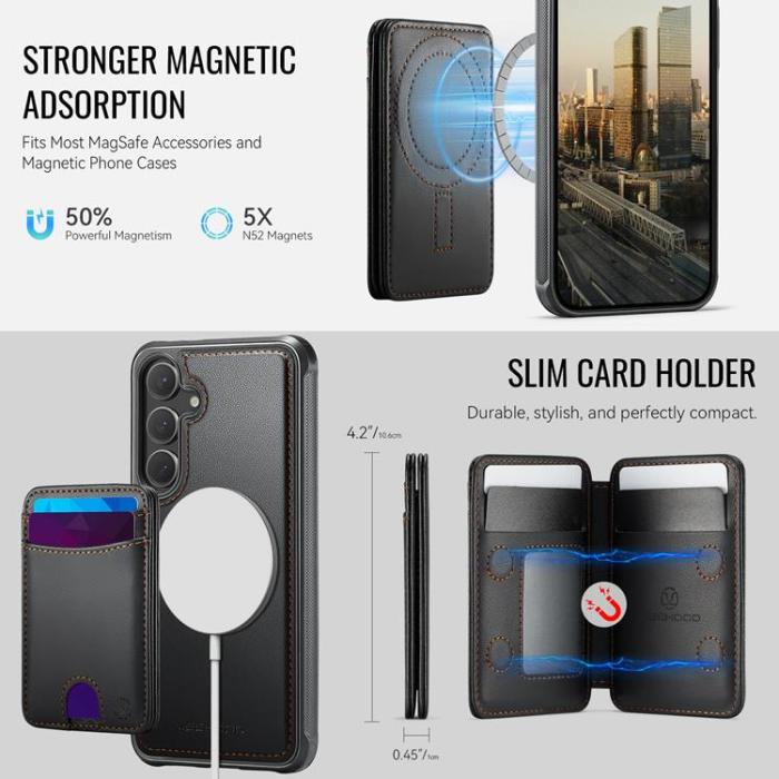 OEM - JEEHOOD Samsung Galaxy S23 FE Fodral Konstläder - Svart