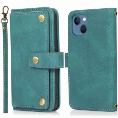 OEM - iPhone 14 Plus Pl&aring;nboksfodral Flip - Gr&ouml;n