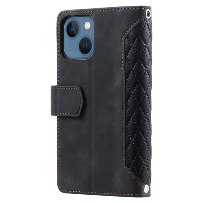 OEM - iPhone 14 Plus Plånboksfodral Rhombus - Svart