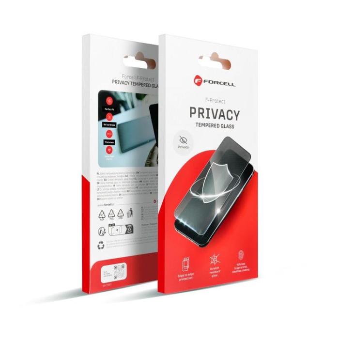 Forcell - Forcell iPhone 14 Pro Härdat Glas Skärmskydd Privacy - Svart