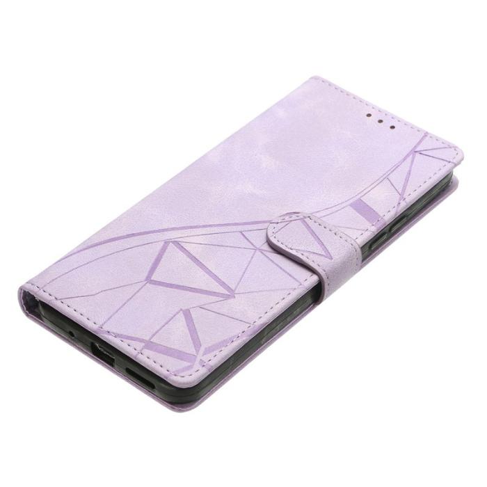 OEM - Samsung Galaxy S26 Ultra Plånboksfodral Ställ Impräntad Konstläder - Lila