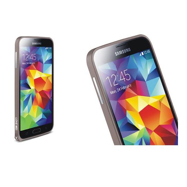 LOVE MEI 0.7mm Metal Bumper till Samsung Galaxy S5 (Brun) | 2353 | AlltMobil