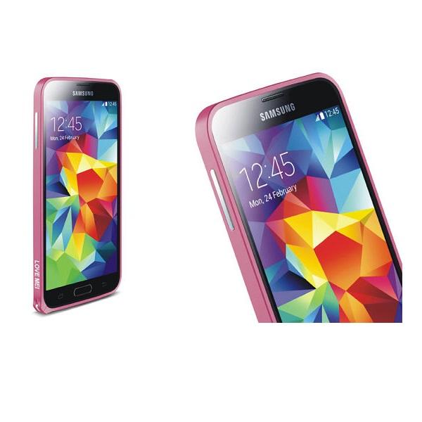 LOVE MEI 0.7mm Metal Bumper till Samsung Galaxy S5 (Rosa) | 2353 | AlltMobil