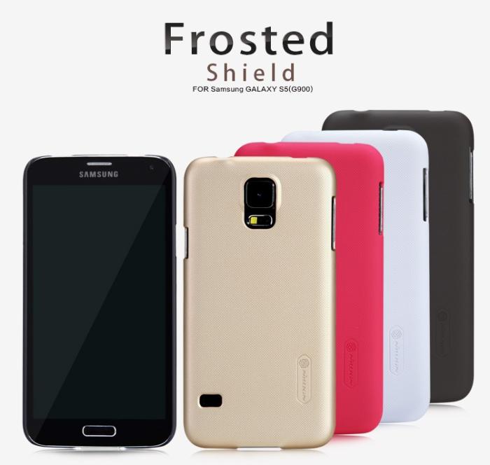 Nillkin - Nillkin Frosted Shield Skal till Samsung Galaxy S5 (Röd) + Skärmskydd