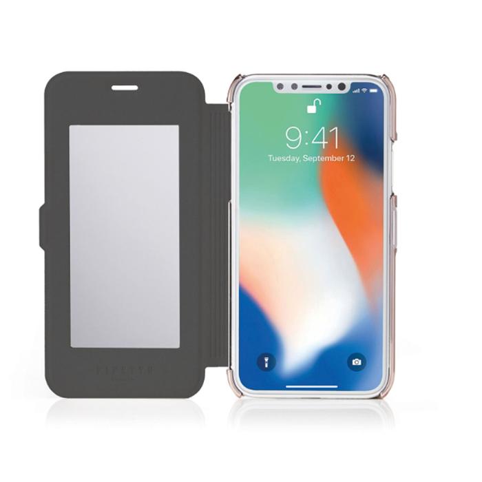 Pipetto - Pipetto Slim Wallet Mirror för iPhone XR - Svart/Rose guld