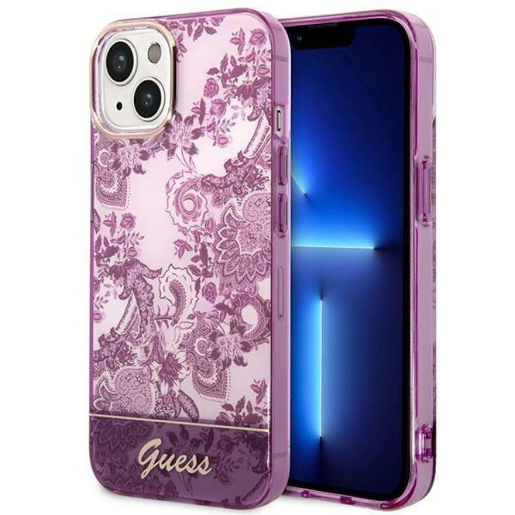 GUESS iPhone 14 Plus Skal Porcelain Collection - Fuschia | 2353 | AlltMobil