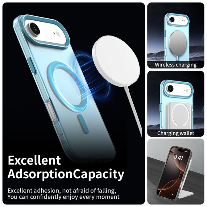 A-One Brand - iPhone 17 Air Mobilskal MagSafe Anti Drop Hybrid - Blå