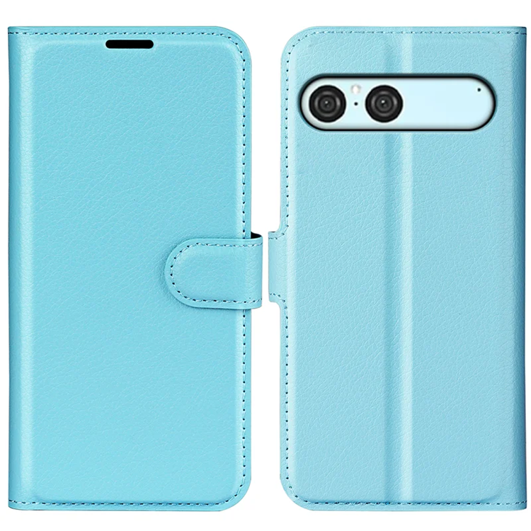 Sony Xperia 10 VII Plånboksfodral Litchi Texture - Blå | 2353 | AlltMobil