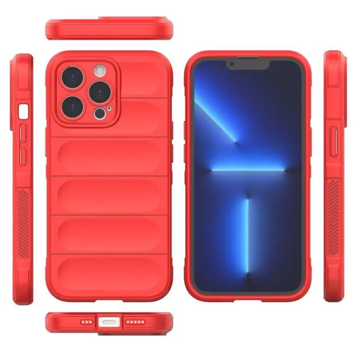 OEM - iPhone 13 Pro Skal Elastic Armored Magic Shield - röd