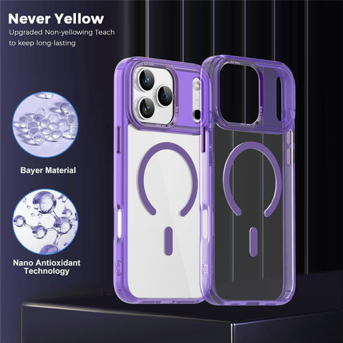 A-One Brand - iPhone 17 Pro Max Mobilskal MagSafe Transparent TPU+PC - Lila