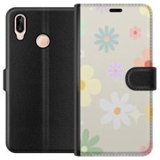 Gustaf - Pl&aring;nboksfodral till Huawei P20 lite med fejdande blommor