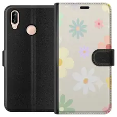 Gustaf - Pl&aring;nboksfodral till Huawei P20 lite med fejdande blommor