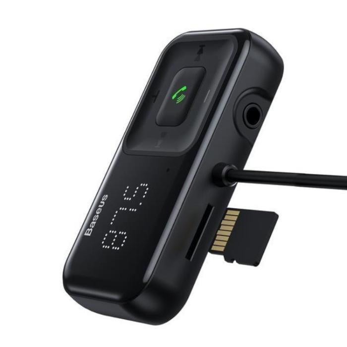BASEUS - Baseus Billaddare Med FM-Sändare Trådlös Bluetooth - Svart