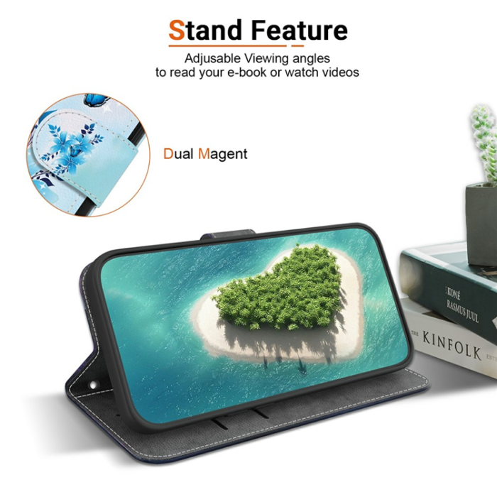 A-One Brand - Sony Xperia 1 VII Plånboksfodral med Lanyard Printing - Blå