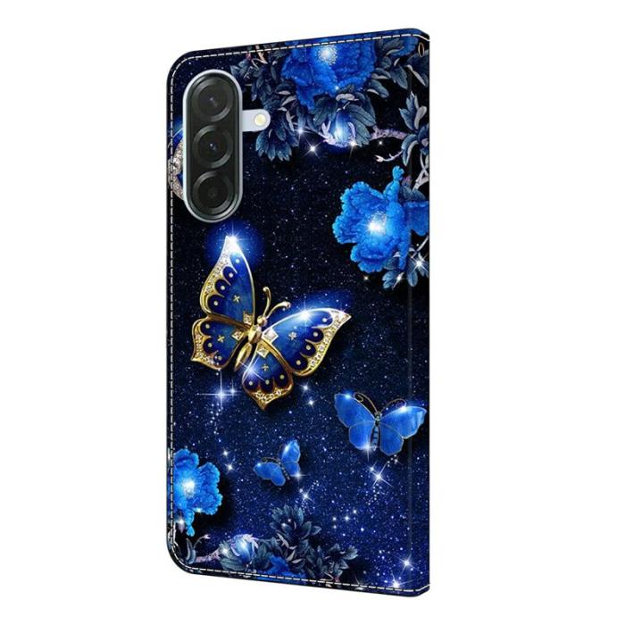 OEM - Brilliant Samsung Galaxy A37 Plånboksfodral Konstläder Mönster - Vit