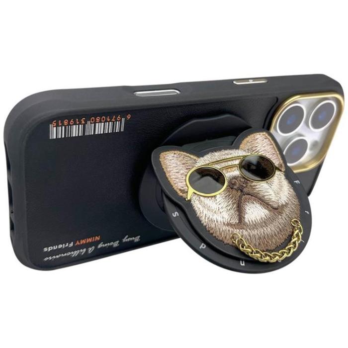NIMMY - Nimmy iPhone 16 Pro Mobilskal MagSafe Glasses Cool Dog - Svart