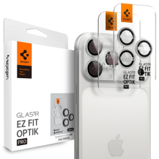 Spigen - [2-pack] Spigen iPhone 17 Pro/17 Pro Max Härdat Glas Kameraskydd EZ Fit - Silver