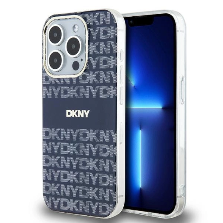 DKNY iPhone 15 Pro Mobilskal Magsafe IML Mono & Stripe - Blå | 2353 | AlltMobil