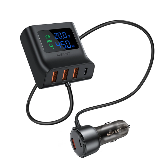Acefast - Acefast B11 138W USB-A USB-C Billaddare med 6 Portar - Svart