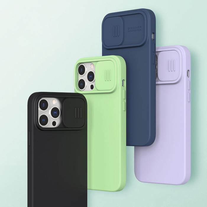 Nillkin - Nillkin CamShield Silky Silikon Skal iPhone 13 Pro Max - Blå