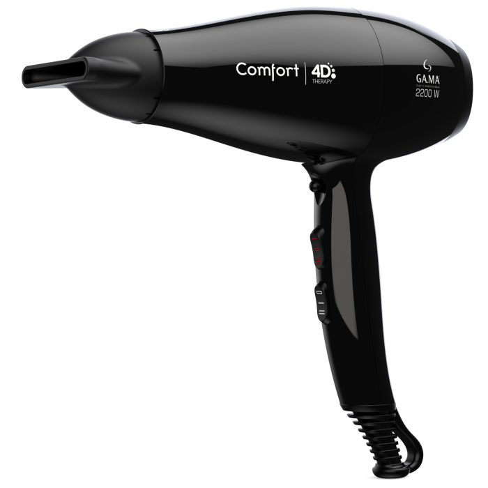 Ga.Ma - GA.MA Hårfön Comfort 4D Therapy 2200W - Svart
