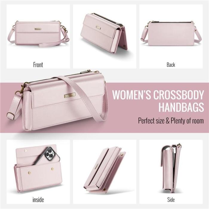 Caseme - CASEME Me20 Crossbody Väska 4.0-7.6'' Läder - Rosa